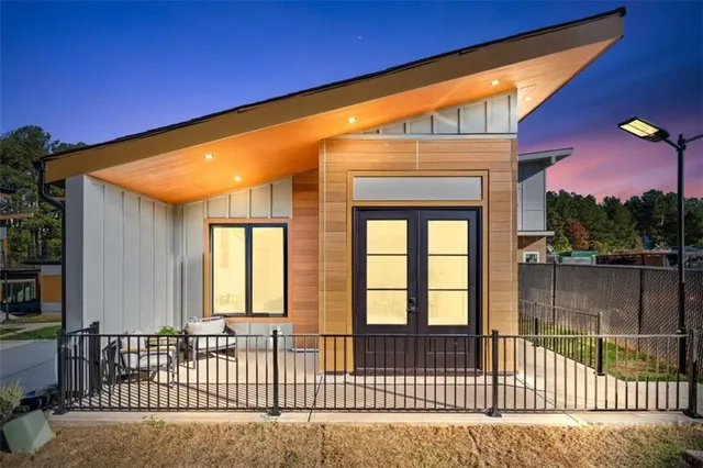 a house view with a garden space