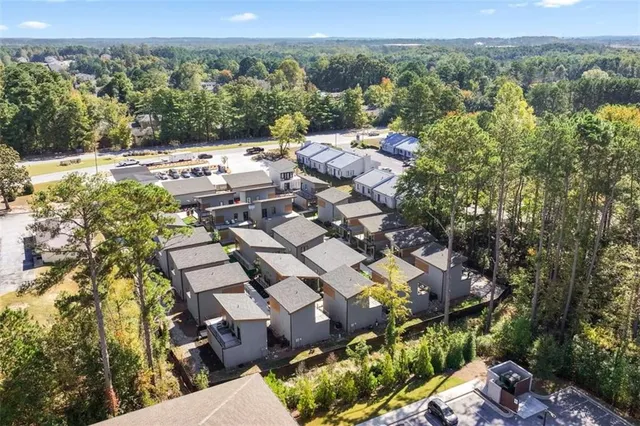 an aerial view of multiple house