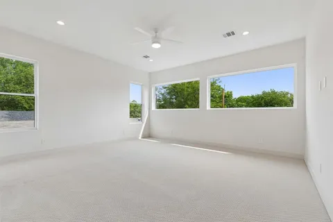 en empty room with windows