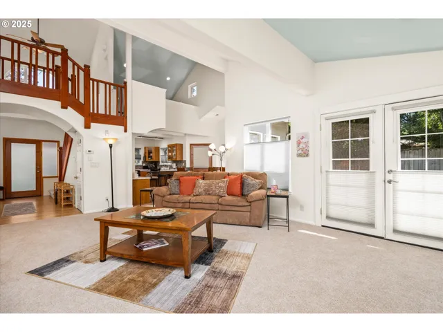 a living room with furniture