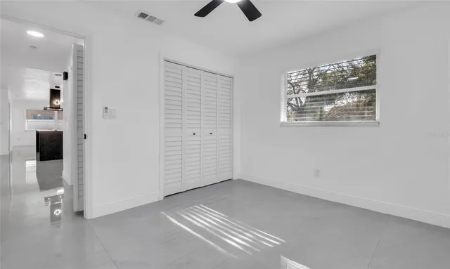 an empty room with a window