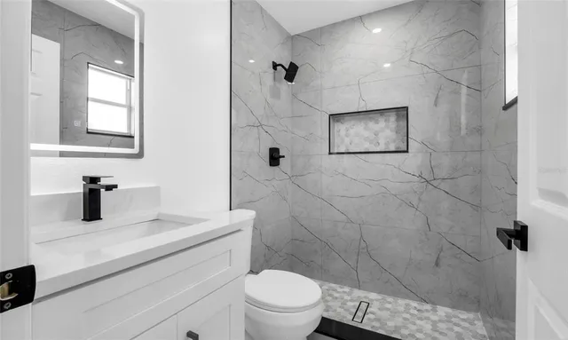 a bathroom with a shower