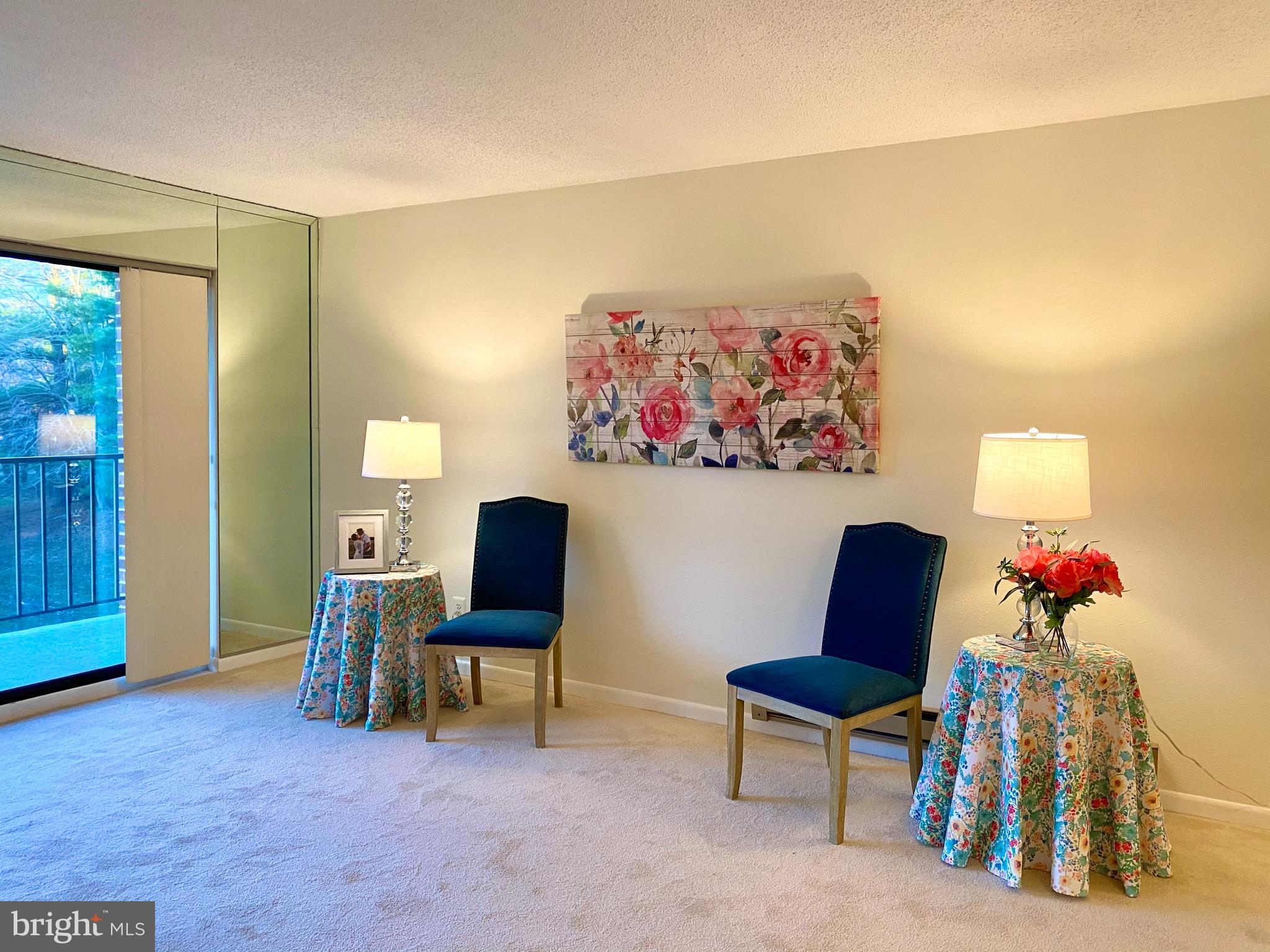 Freshly painted and New carpet in living room