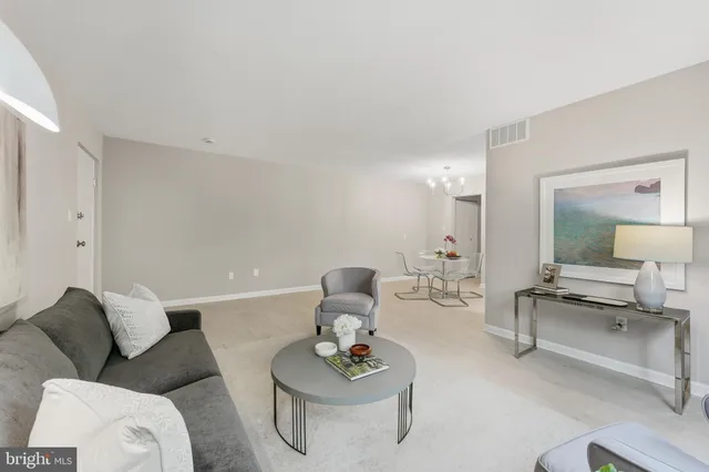 a living room with furniture