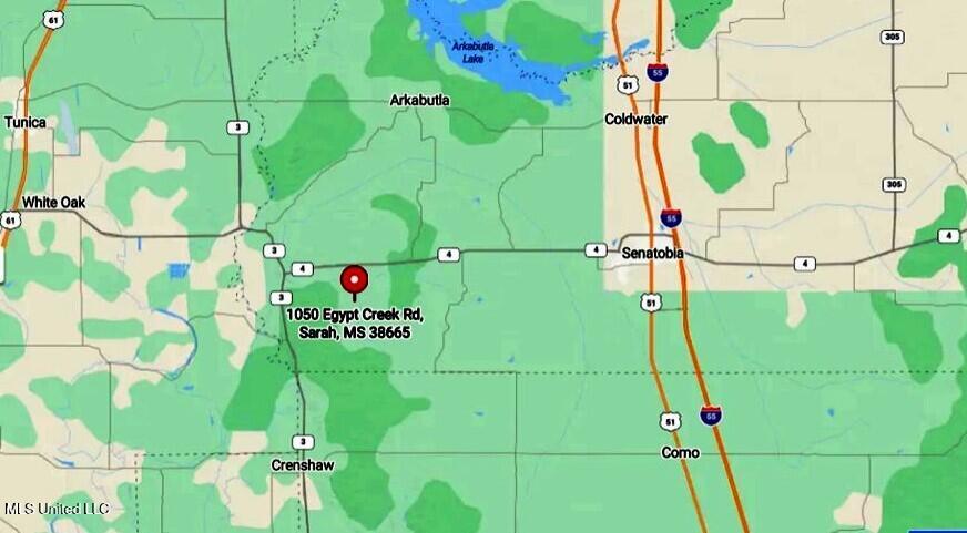 1050 Egypt Creek Road Sarah, MS 38665 - Photo 22 of 23 Map1