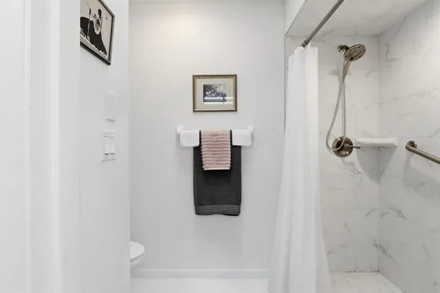 a bathroom with a shower