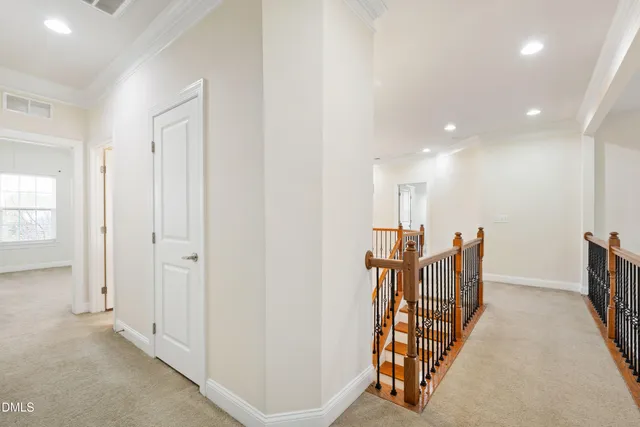 an entryway with a workspace