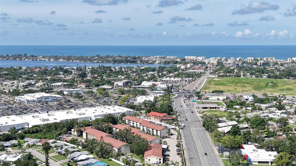 an aerial view of a city