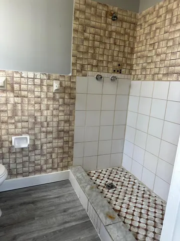a bathroom with a shower