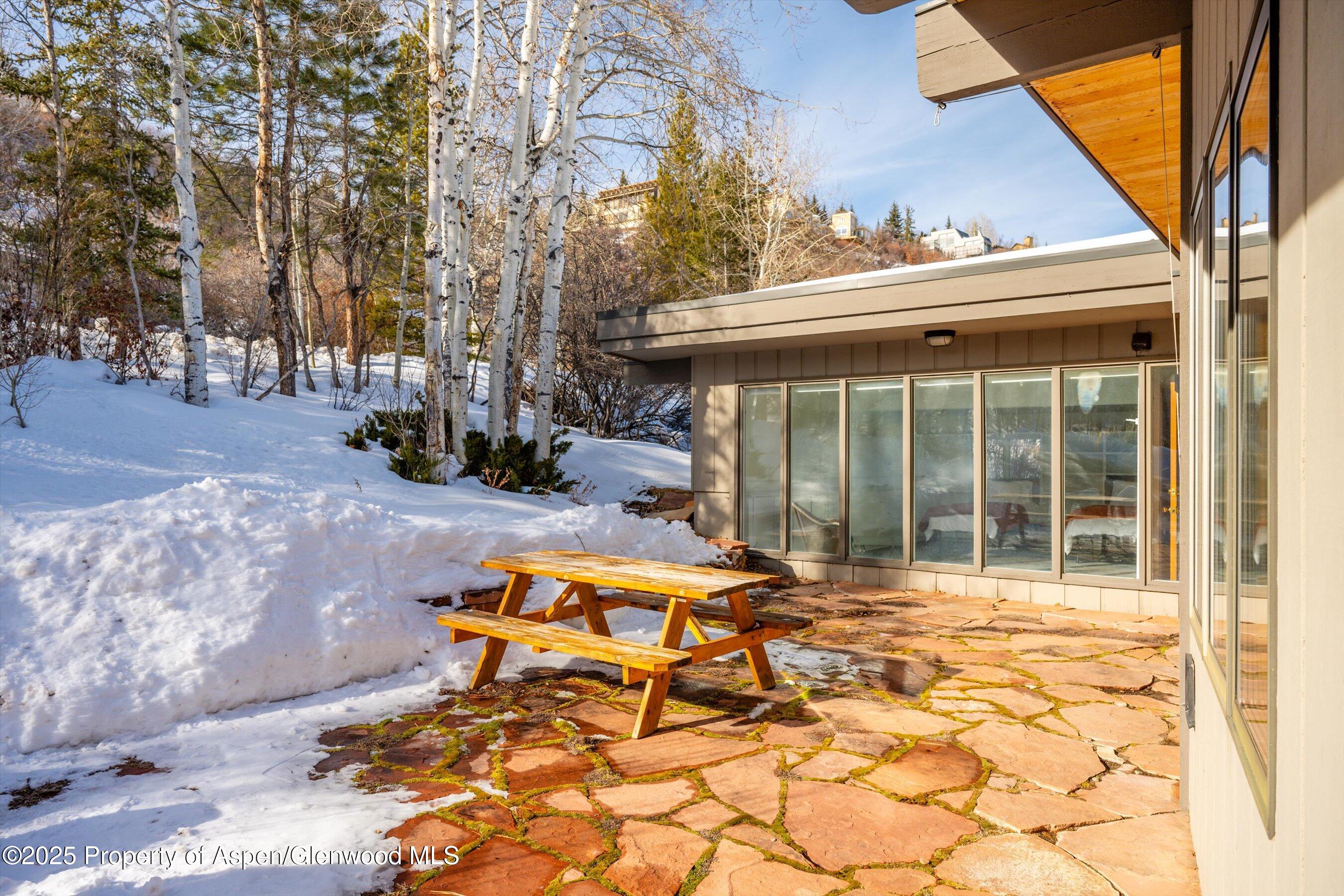 328 Oak Ridge Road Snowmass Village, CO 81615 - Photo 37 of 44 a backyard of a house with table and chairs