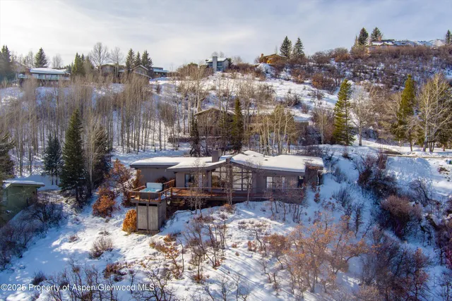 a view of a city with sitting area