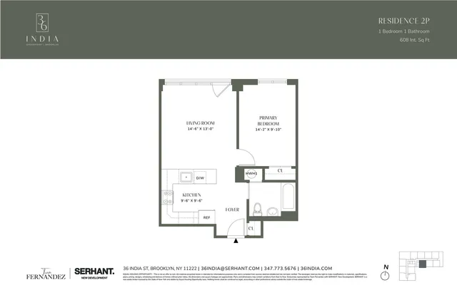 $4,325 | 36 India Street, Unit 2G | Greenpoint