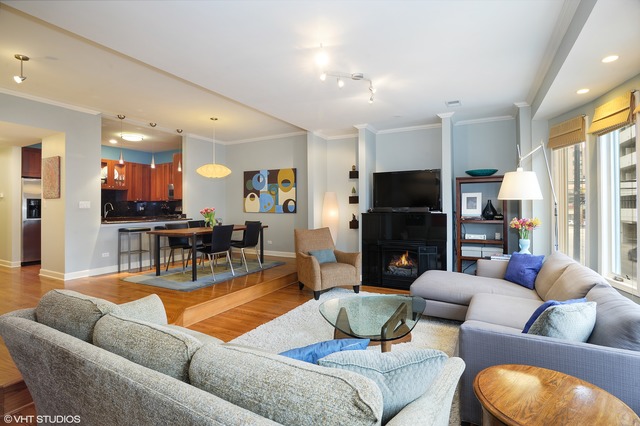 69 East 16th Street, Unit 2 Chicago, IL 60616 - Photo 4 of 16 a living room with furniture and a flat screen tv