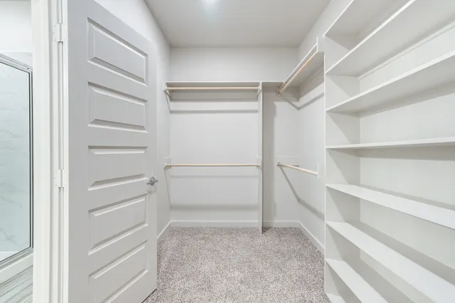 a view of an empty walk in closet