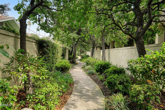 a view of a pathway both side of white house