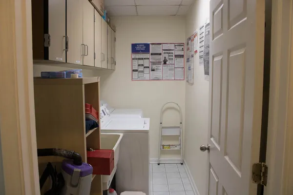 a view of cabinets and chair
