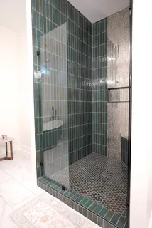 a bathroom with a shower
