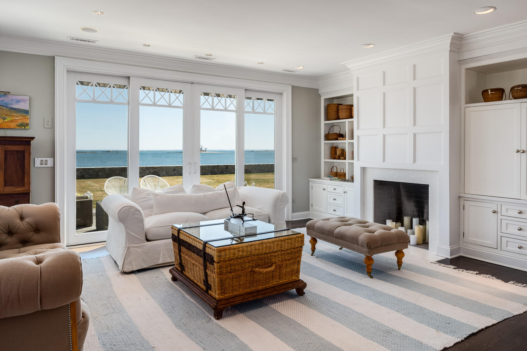 8 Shorehaven Road Norwalk, CT 06855 - Photo 12 of 27 a living room with furniture fireplace and a large window
