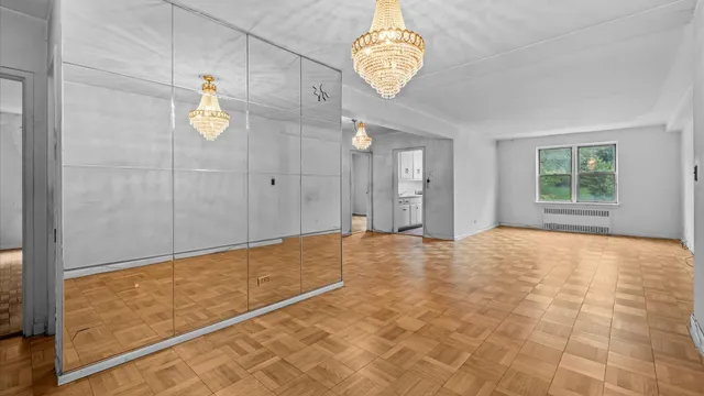 a view of empty room with a window