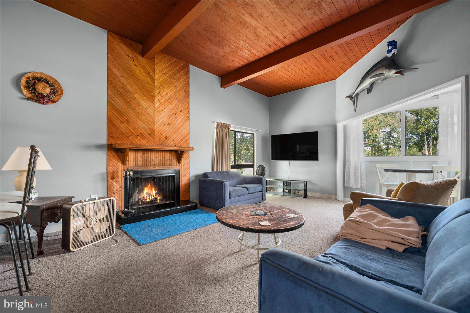 438 Ocean Parkway, Unit 35 Ocean Pines, MD 21811 - Photo 7 of 99 a living room with furniture a fireplace and a flat screen tv
