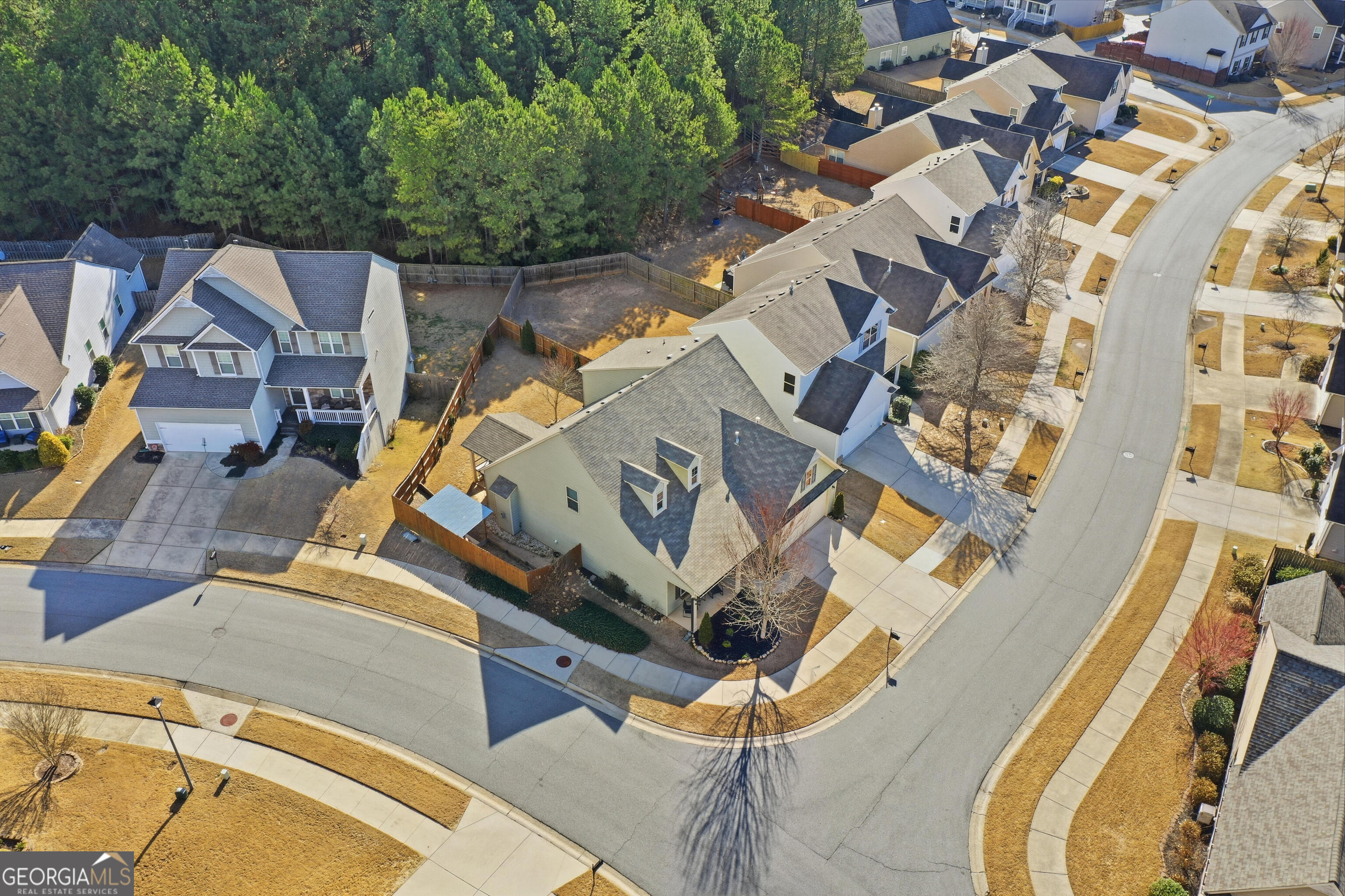 301 Stoney Hollow Road Canton, GA 30114 - Photo 44 of 47 an aerial view of a house with a swimming pool
