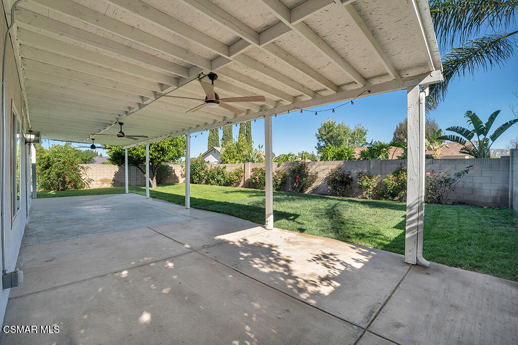 2353 Bryson Place Simi Valley, CA 93065 - Photo 22 of 31 a view of a backyard with plants and a patio