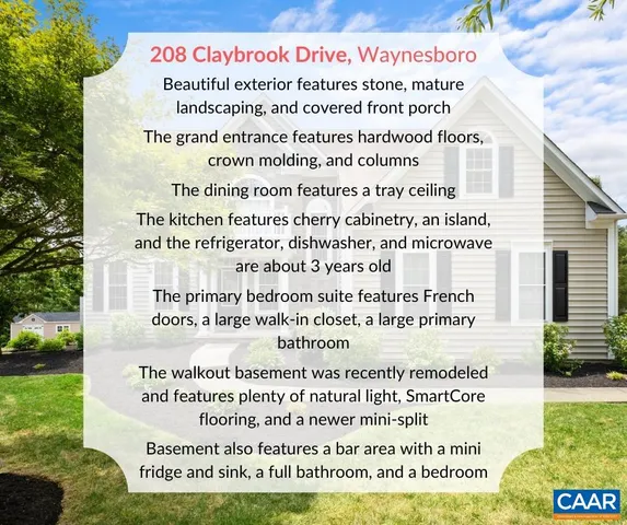 $584,500 | 208 Claybrook Drive, Waynesboro, VA 22980