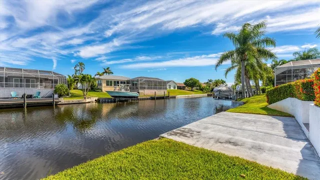 a view of a lake with houses