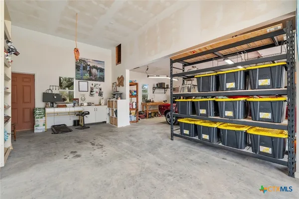 a car is parked in a garage