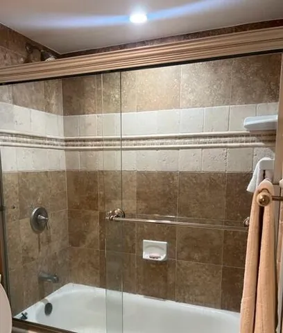 a bathroom with a shower
