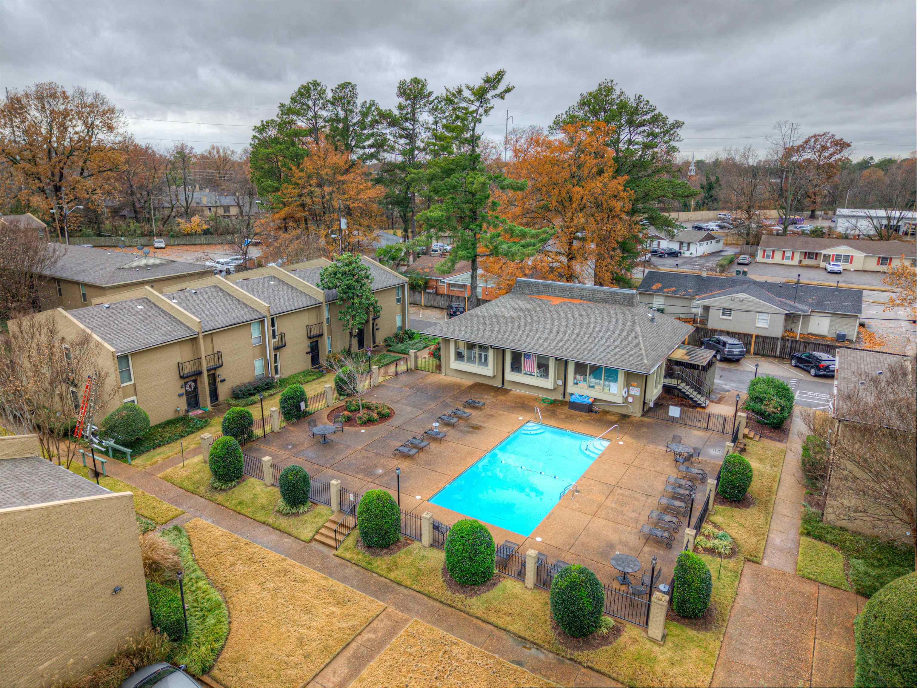 997 June Road Memphis, TN 38119 - Photo 1 of 30 an aerial view of a house with swimming pool and furniture