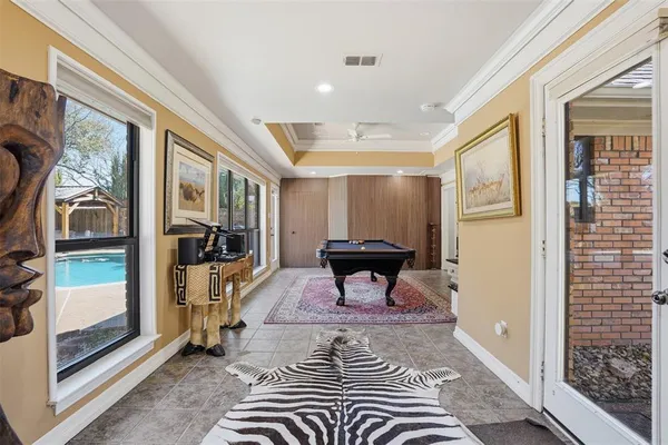 a living room with furniture