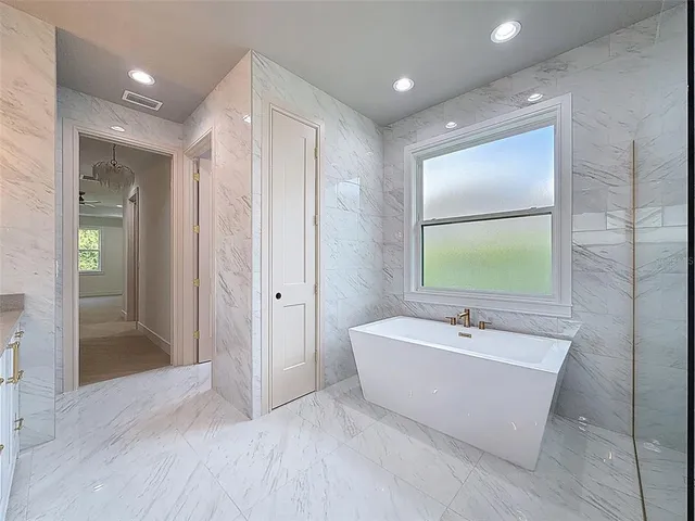 a view of a city with an outdoor space