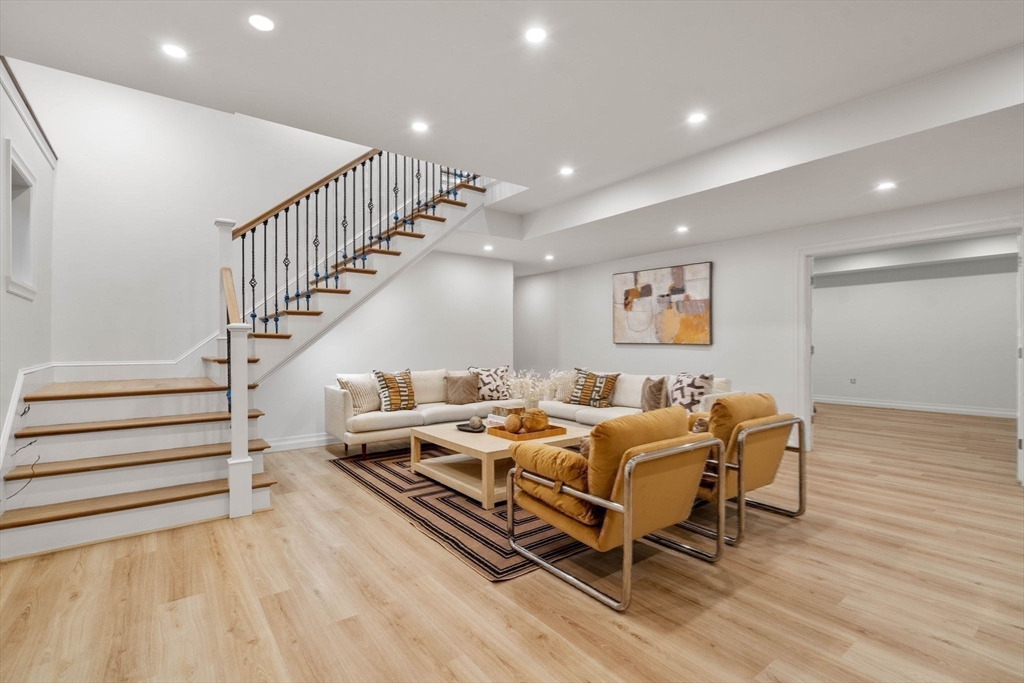 51 Pilgrim Road Needham, MA 02492 - Photo 30 of 42 a bed room with furniture and stairs