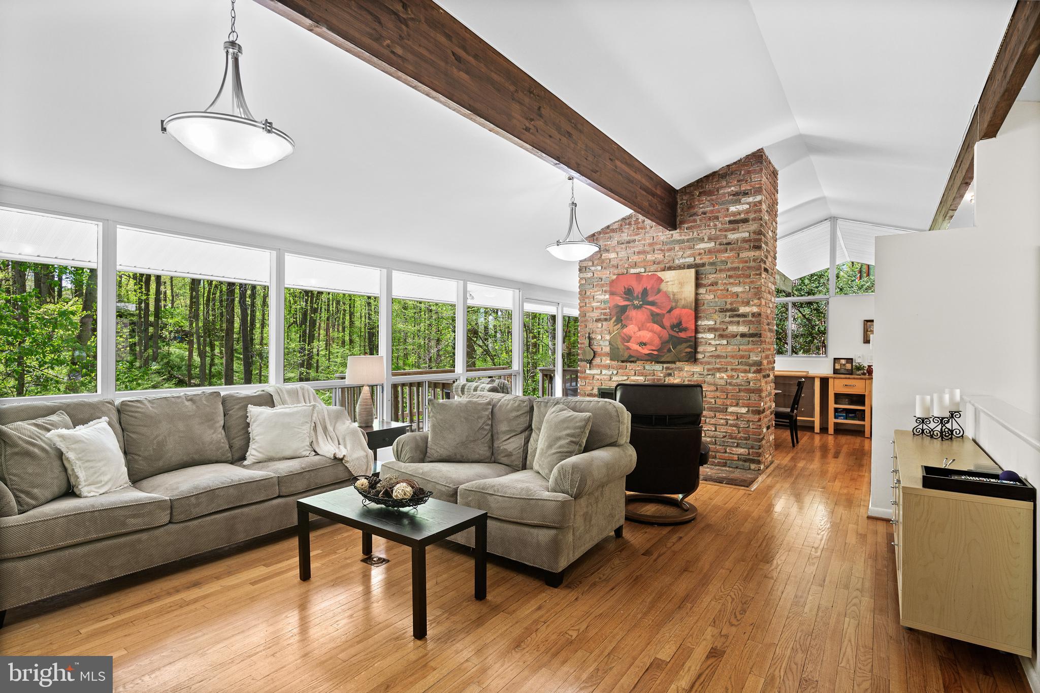 11097 Swansfield Road Columbia, MD 21044 - Photo 4 of 30 Cathedral clgs, exposed beams & that fireplace!