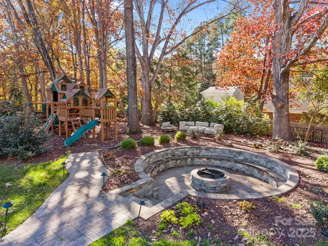 a backyard of a house with lots of green space