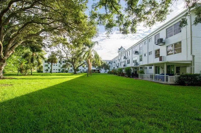 a view of building with garden