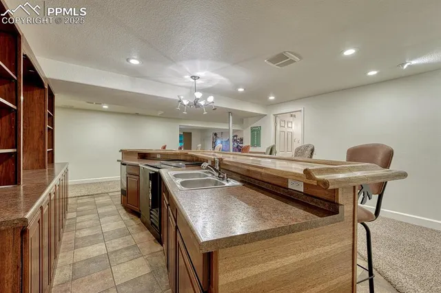 a view of a park with a tree