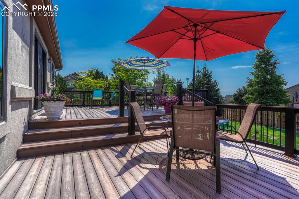 339 Sandreed Place Colorado Springs, CO 80921 - Photo 40 of 50 Deck with outdoor dining area