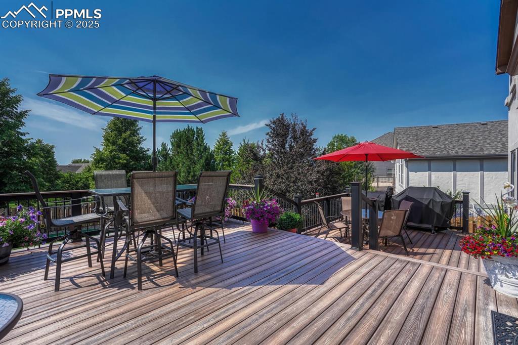 339 Sandreed Place Colorado Springs, CO 80921 - Photo 42 of 50 Deck with outdoor dining space and grilling area