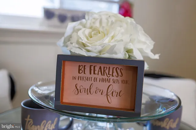 a sign that is on a table