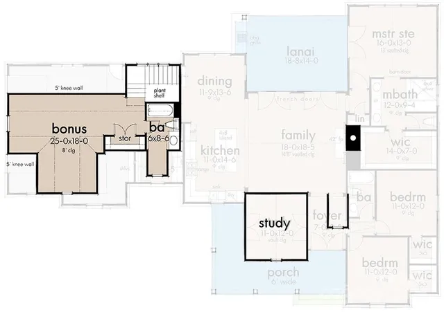 a view of a black and white wall