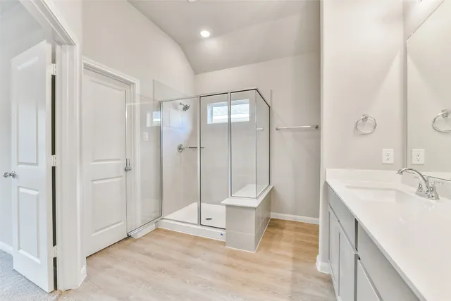 a view of an empty walk in closet