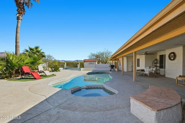 a view of a city with mountain