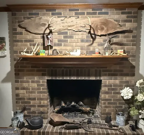 a closeup of a fireplace