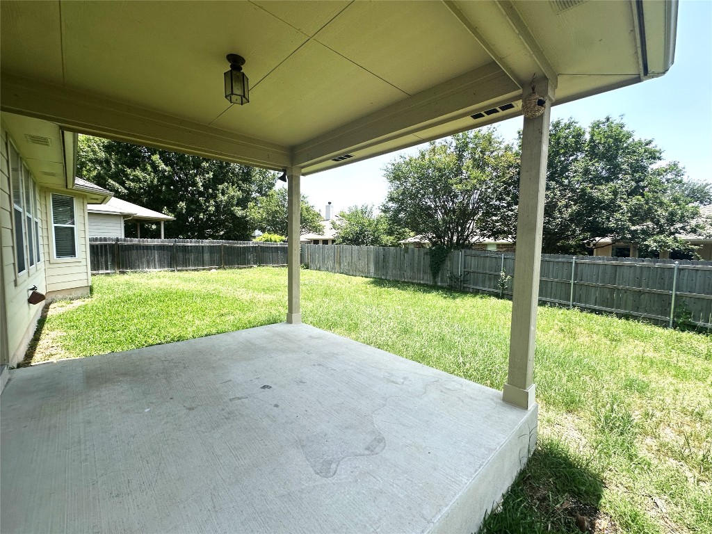 7714 Squirrel Hollow Drive Georgetown, TX 78628 - Photo 15 of 17 a view of a porch with a backyard