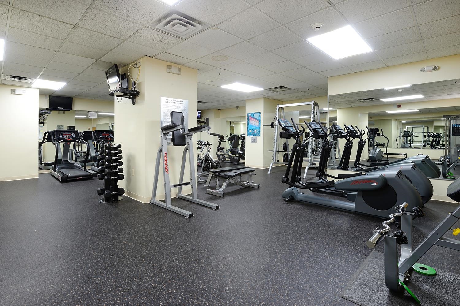 6040 Boulevard East, Unit 14F West New York, NJ 07093 - Photo 33 of 34 a view of a room with gym equipment
