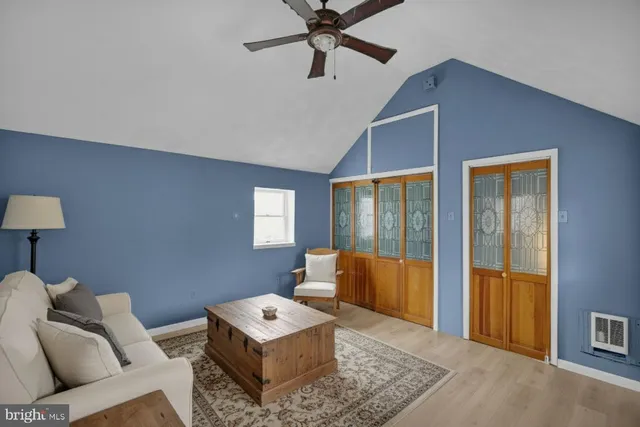 a living room with furniture