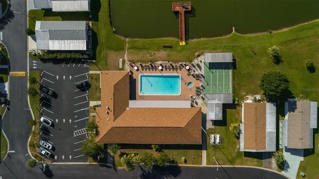 an aerial view of a house