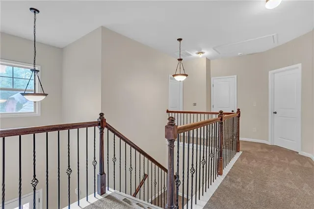 a view of a hallway with window